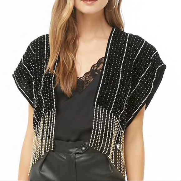 Jackets & Blazers - Embellished Velvet Cropped Shall ❄️